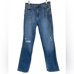 Frame Le Sylvie Slender Straight Jeans Sz30 Distressed Stretch Denim